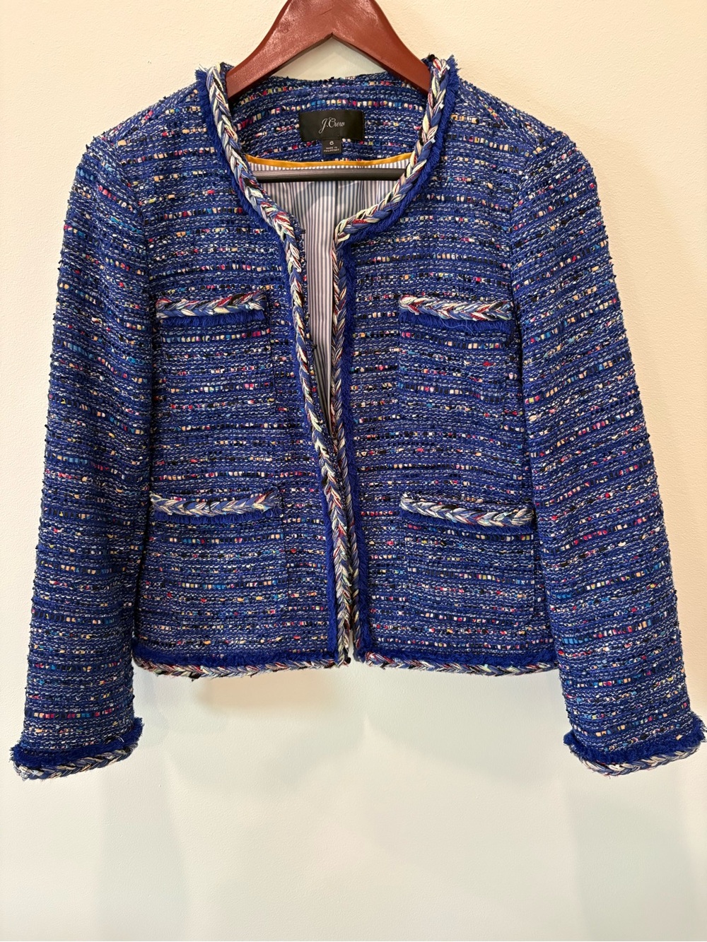 J. Crew Blue Multi Tweed Lady Blazer - 6